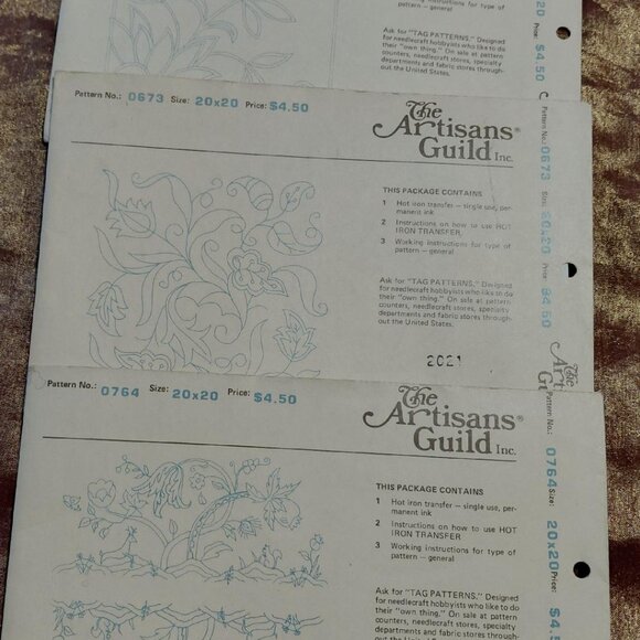 Large Vintage Lot of The Artisans Guild  Embroidery Hot Iron Transfers - Picture 5 of 9